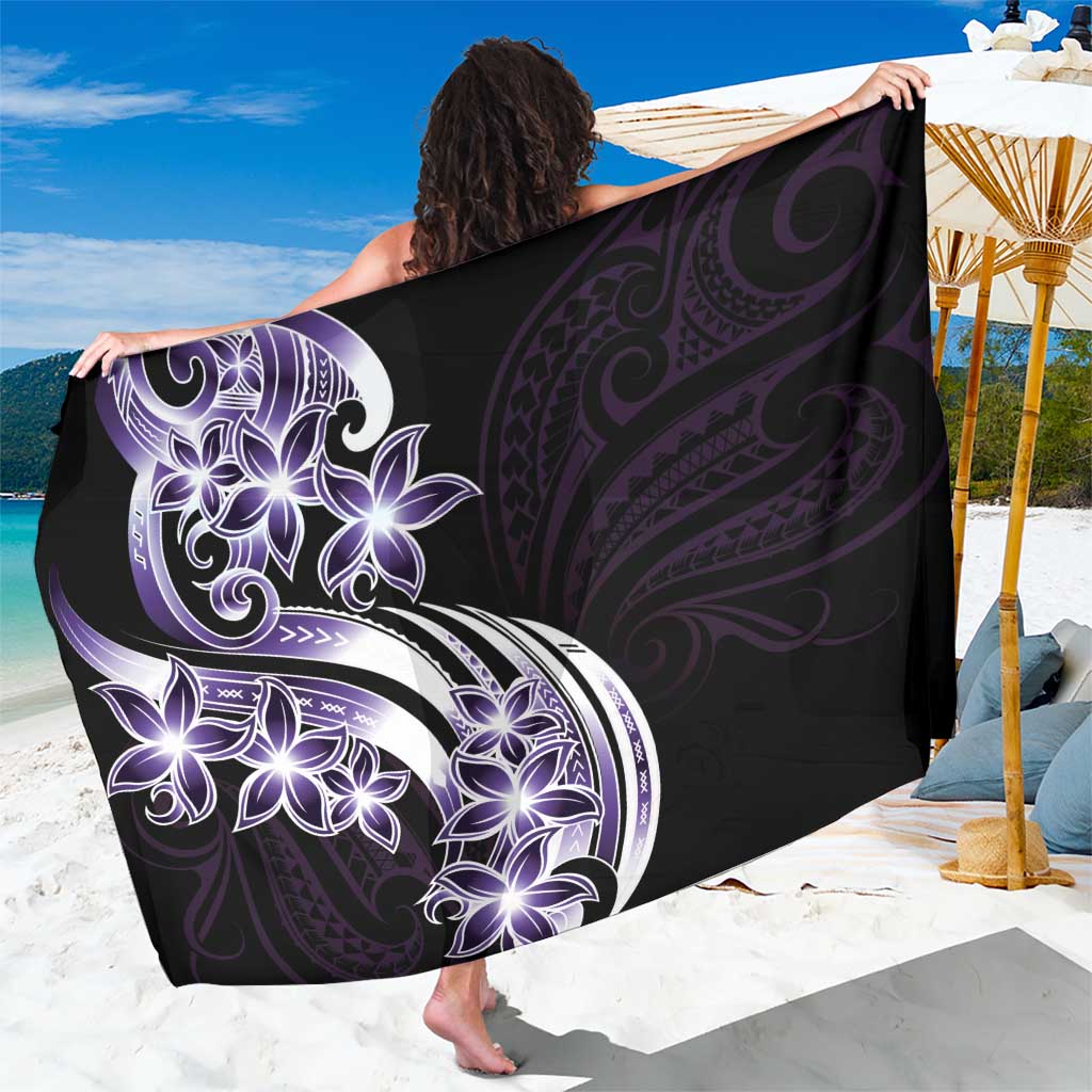 Plumeria Tribal Tattoo Sarong Purple Polynesian Pattern