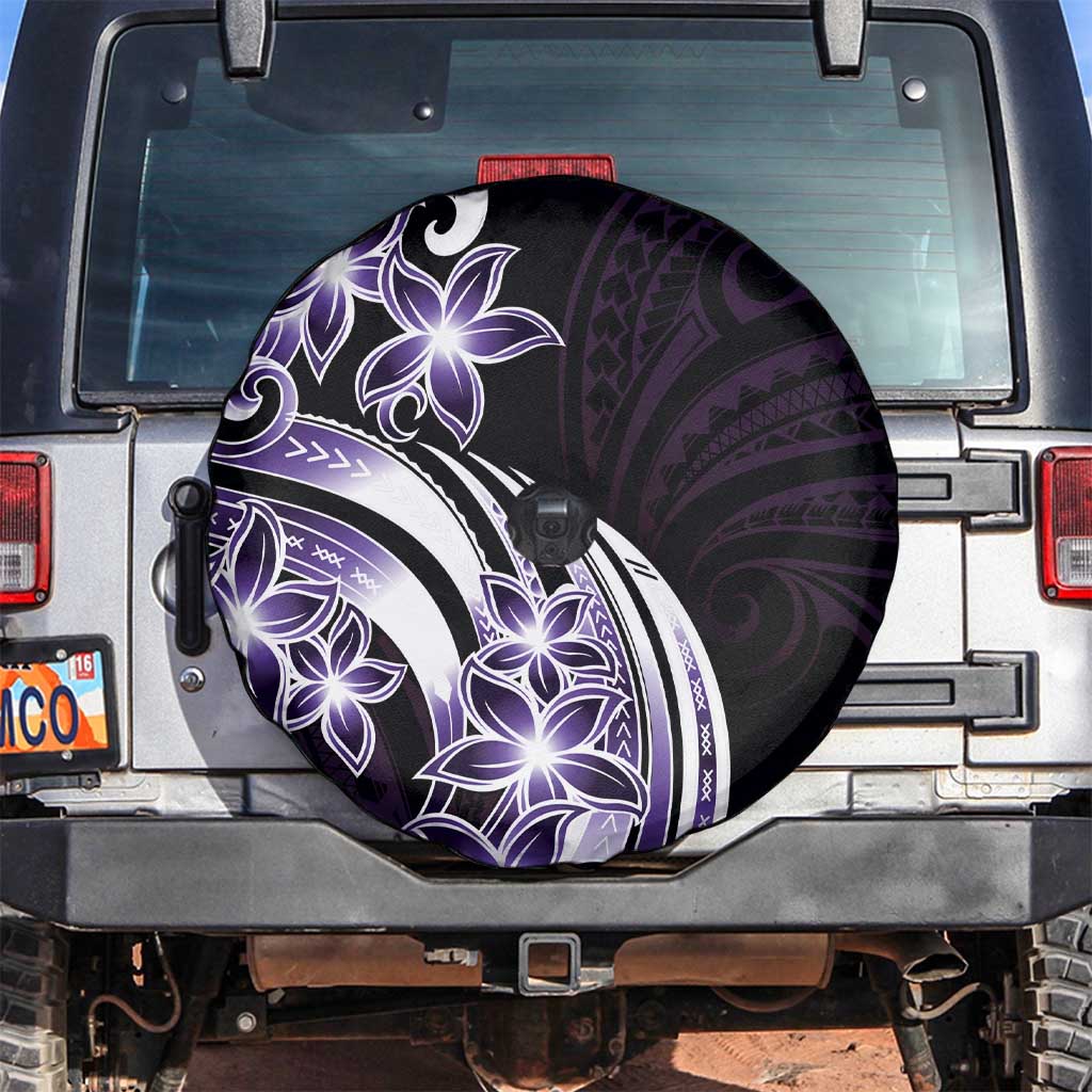Plumeria Tribal Tattoo Spare Tire Cover Purple Polynesian Pattern LT9 Purple - Polynesian Pride