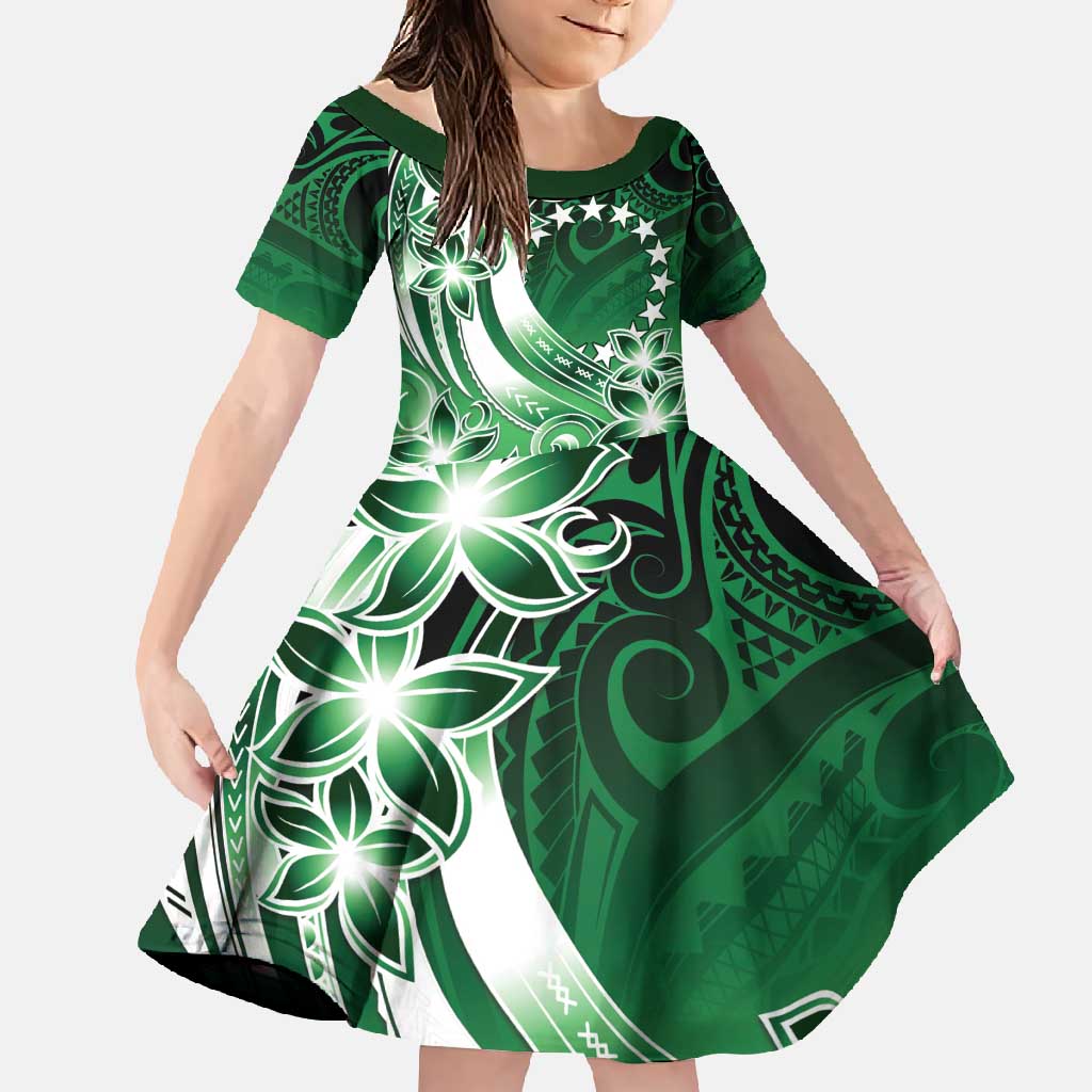 Cook Islands Tattoo Family Matching Off Shoulder Maxi Dress and Hawaiian Shirt Plumeria Polynesian Pattern