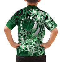 Cook Islands Tattoo Family Matching Off Shoulder Short Dress and Hawaiian Shirt Plumeria Polynesian Pattern