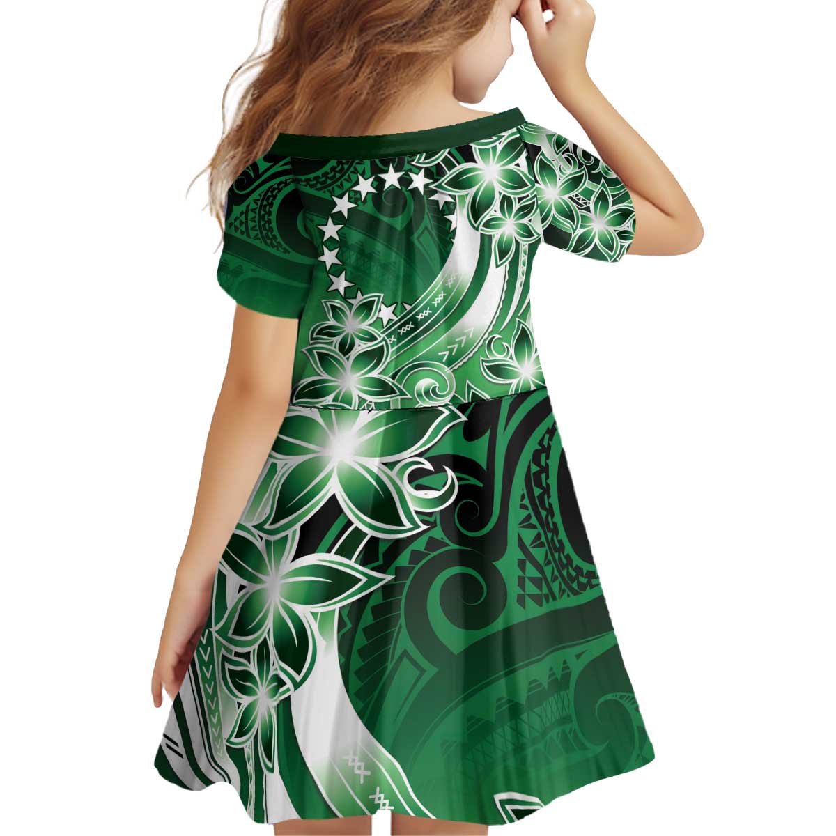 Cook Islands Tattoo Family Matching Off Shoulder Short Dress and Hawaiian Shirt Plumeria Polynesian Pattern