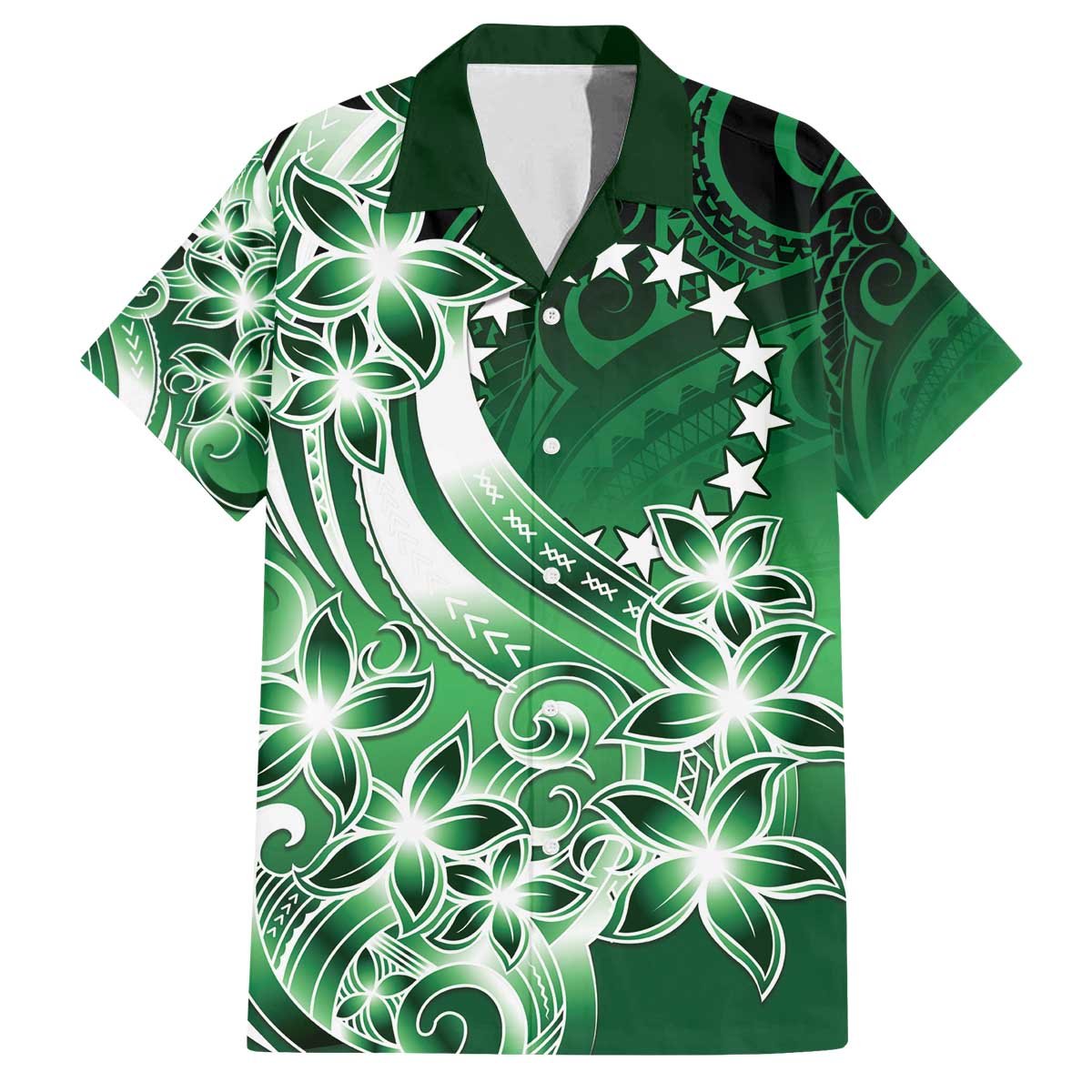 Cook Islands Tattoo Family Matching Off Shoulder Short Dress and Hawaiian Shirt Plumeria Polynesian Pattern