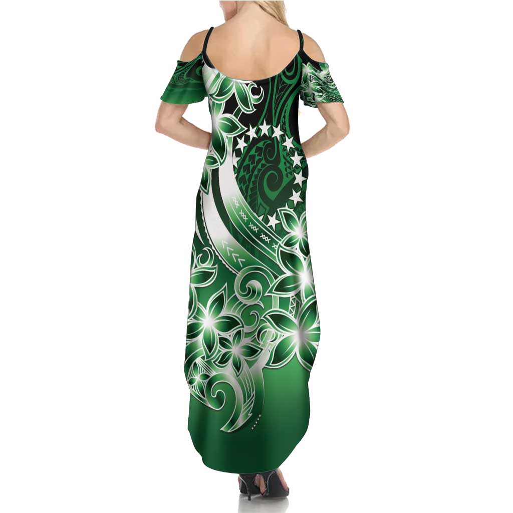 Cook Islands Tattoo Summer Maxi Dress Plumeria Polynesian Pattern