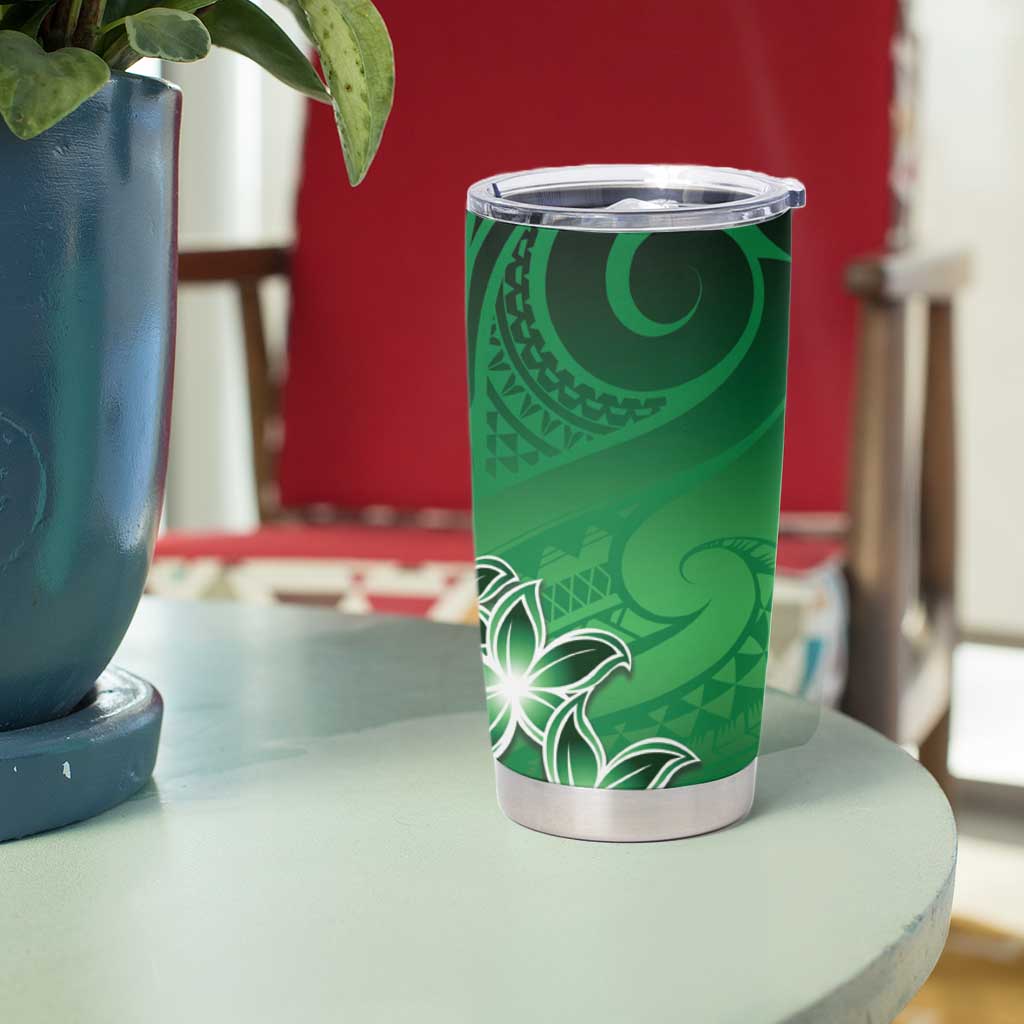 Cook Islands Tattoo Tumbler Cup Plumeria Polynesian Pattern