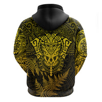 New Zealand Rugby Hoodie Silver Fern All Black Mix Ta Moko Gold Style LT9 - Polynesian Pride