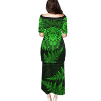 New Zealand Rugby Puletasi Silver Fern All Black Mix Ta Moko Green Style LT9 - Polynesian Pride