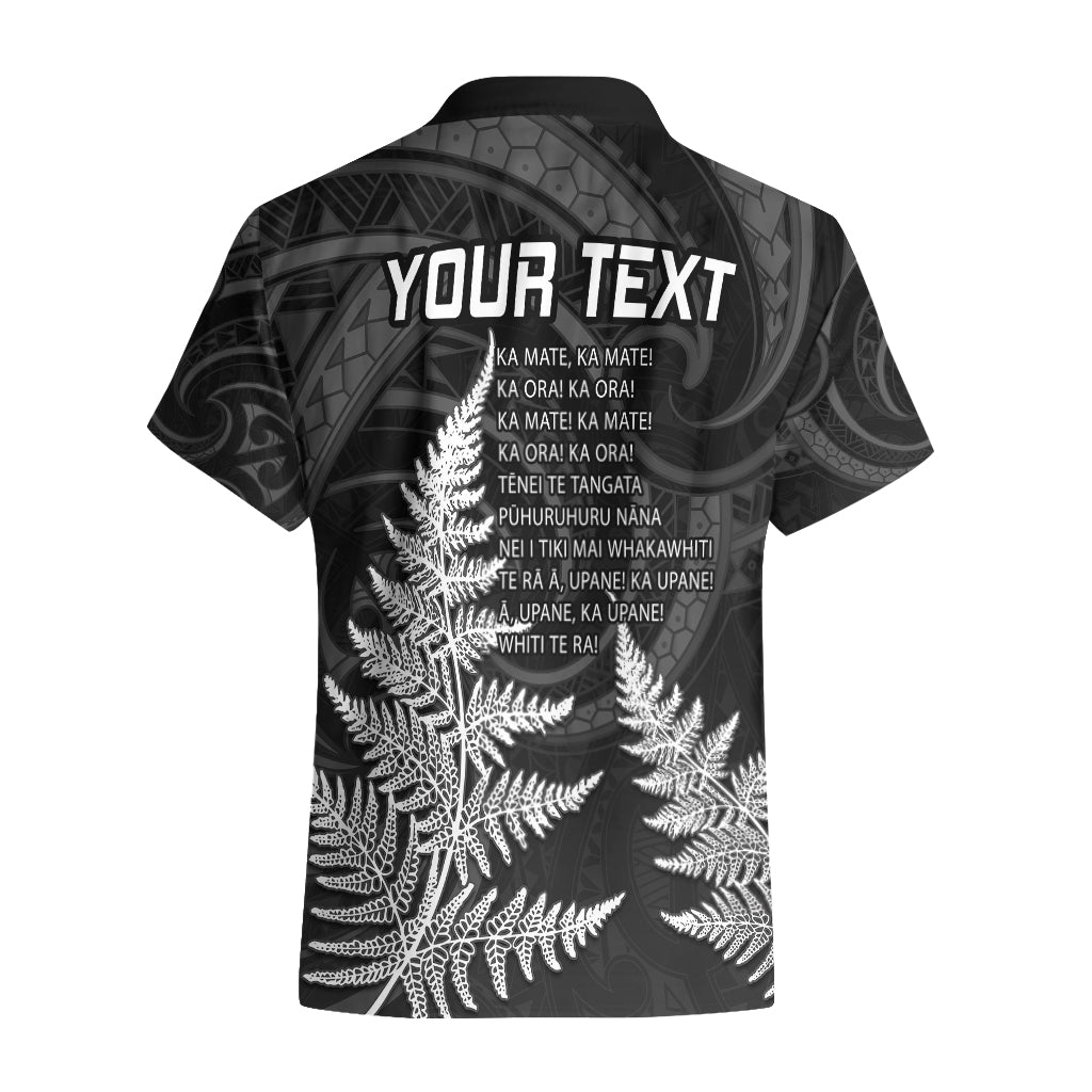 Personalised New Zealand Rugby Hawaiian Shirt Aotearoa Ka Mate Haka All Black Mix Ta Moko White Style LT9 - Polynesian Pride
