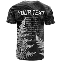 Personalised New Zealand Rugby T Shirt Aotearoa Ka Mate Haka All Black Mix Ta Moko White Style LT9 - Polynesian Pride