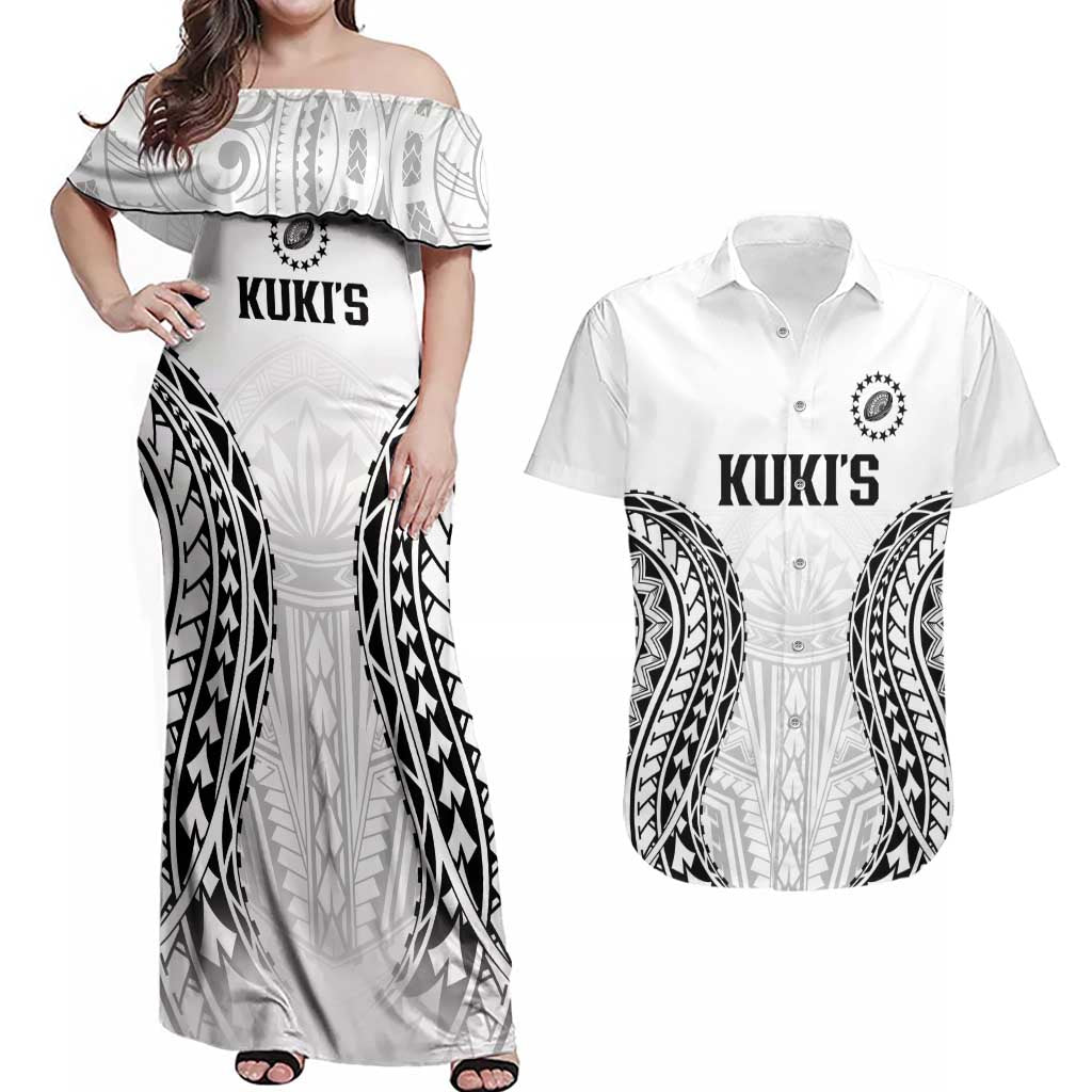 World Rugby Cook Islands Couples Matching Off Shoulder Maxi Dress and Hawaiian Shirt Kukis Make History - Polynesian Pride