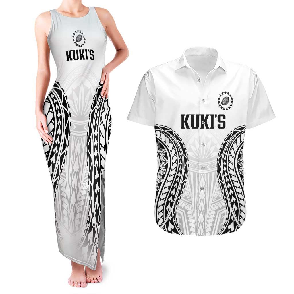 World Rugby Cook Islands Couples Matching Tank Maxi Dress and Hawaiian Shirt Kukis Make History - Polynesian Pride