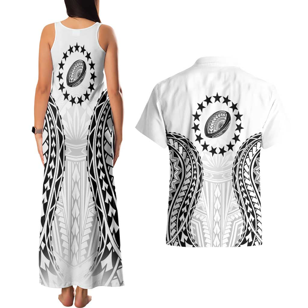 World Rugby Cook Islands Couples Matching Tank Maxi Dress and Hawaiian Shirt Kukis Make History - Polynesian Pride