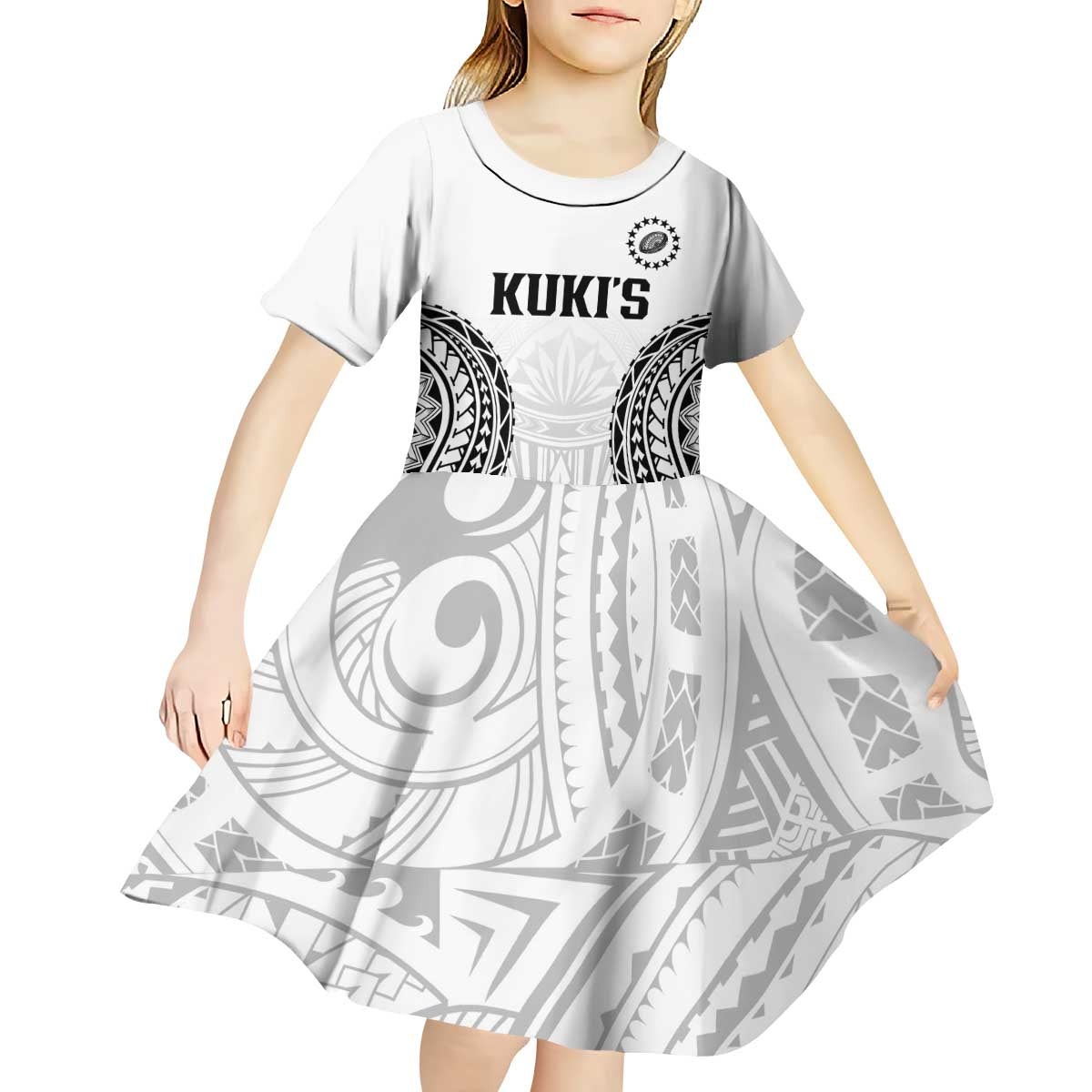 World Rugby Cook Islands Kid Short Sleeve Dress Kukis Make History - Polynesian Pride