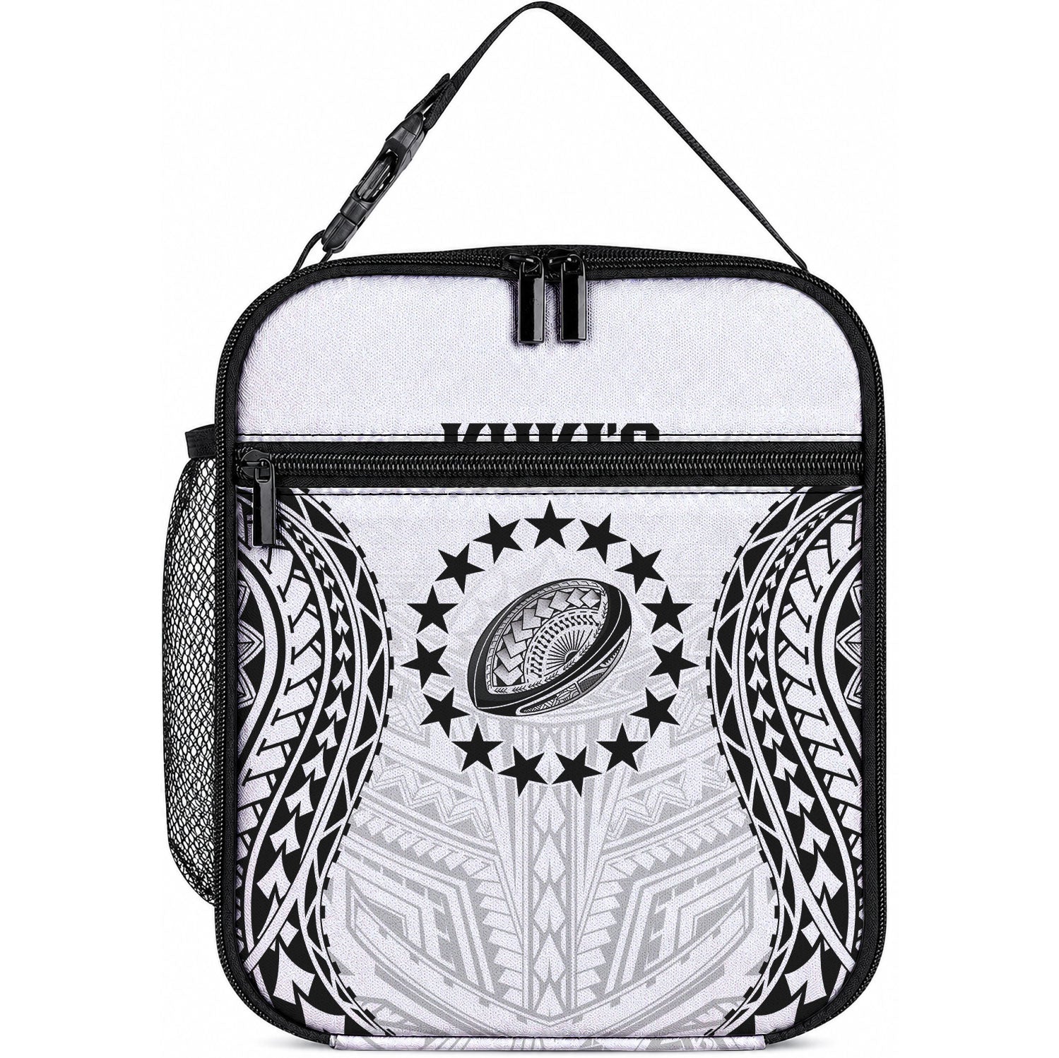 World Rugby Cook Islands Lunch Bag Kukis Make History LT9 10.2 × 8.3 × 4.3 inch White - Polynesian Pride