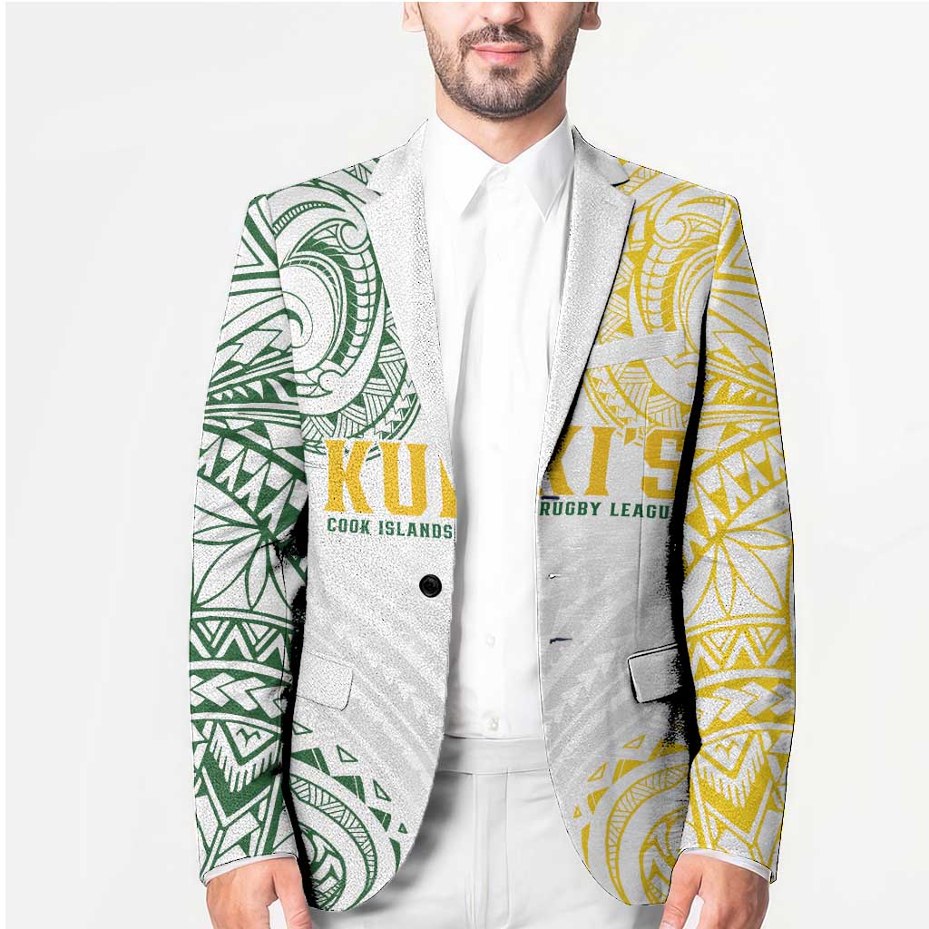 World Rugby Cook Islands Blazer White Polynesian Tribal Pattern - Polynesian Pride