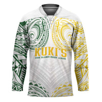 World Rugby Cook Islands Hockey Jersey White Polynesian Tribal Pattern - Polynesian Pride