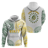 World Rugby Cook Islands Hoodie White Polynesian Tribal Pattern - Polynesian Pride