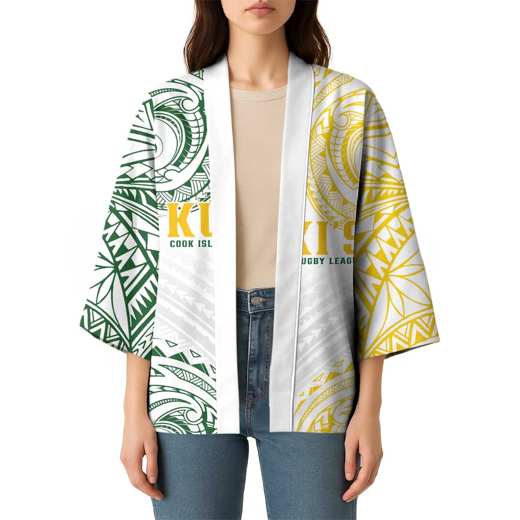 World Rugby Cook Islands Kimono White Polynesian Tribal Pattern - Polynesian Pride