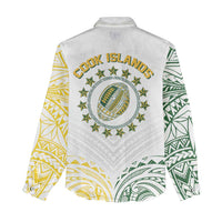 World Rugby Cook Islands Women Casual Shirt White Polynesian Tribal Pattern - Polynesian Pride