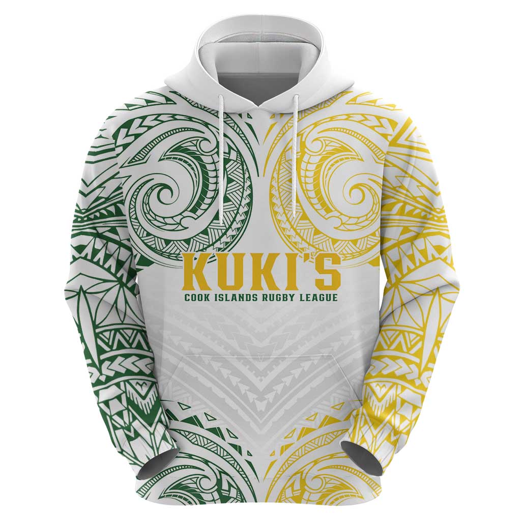 World Rugby Cook Islands Zip Hoodie White Polynesian Tribal Pattern - Polynesian Pride