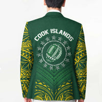 World Rugby Cook Islands Blazer Green Polynesian Tribal Pattern - Polynesian Pride