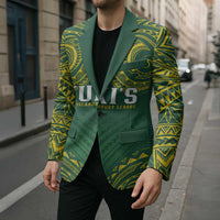 World Rugby Cook Islands Blazer Green Polynesian Tribal Pattern - Polynesian Pride