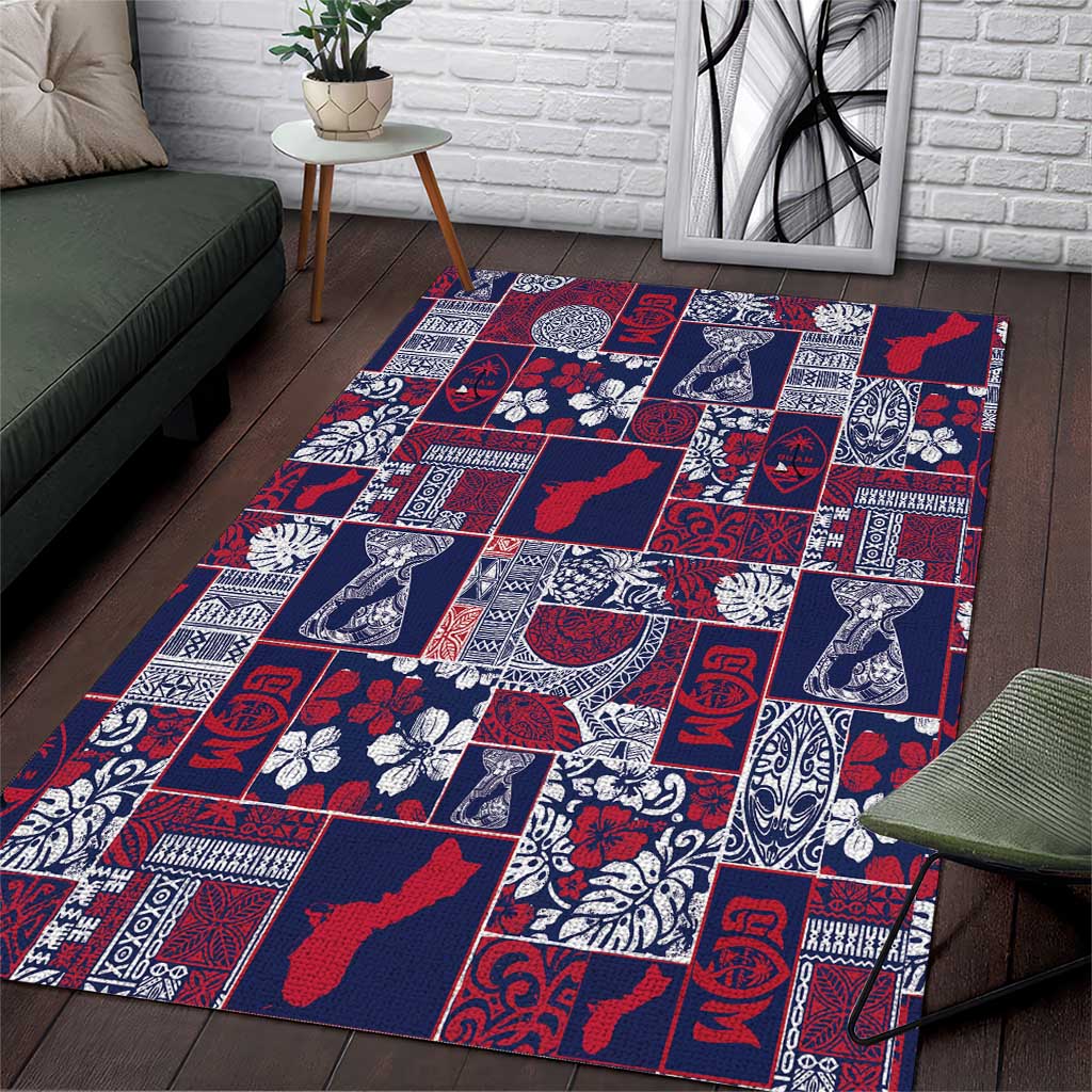 Guam Felis Pasgua Area Rug Pacific Patchwork Xmas Vibes - Polynesian Pride