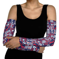 Guam Felis Pasgua Arm Sleeves Pacific Patchwork Xmas Vibes - Polynesian Pride