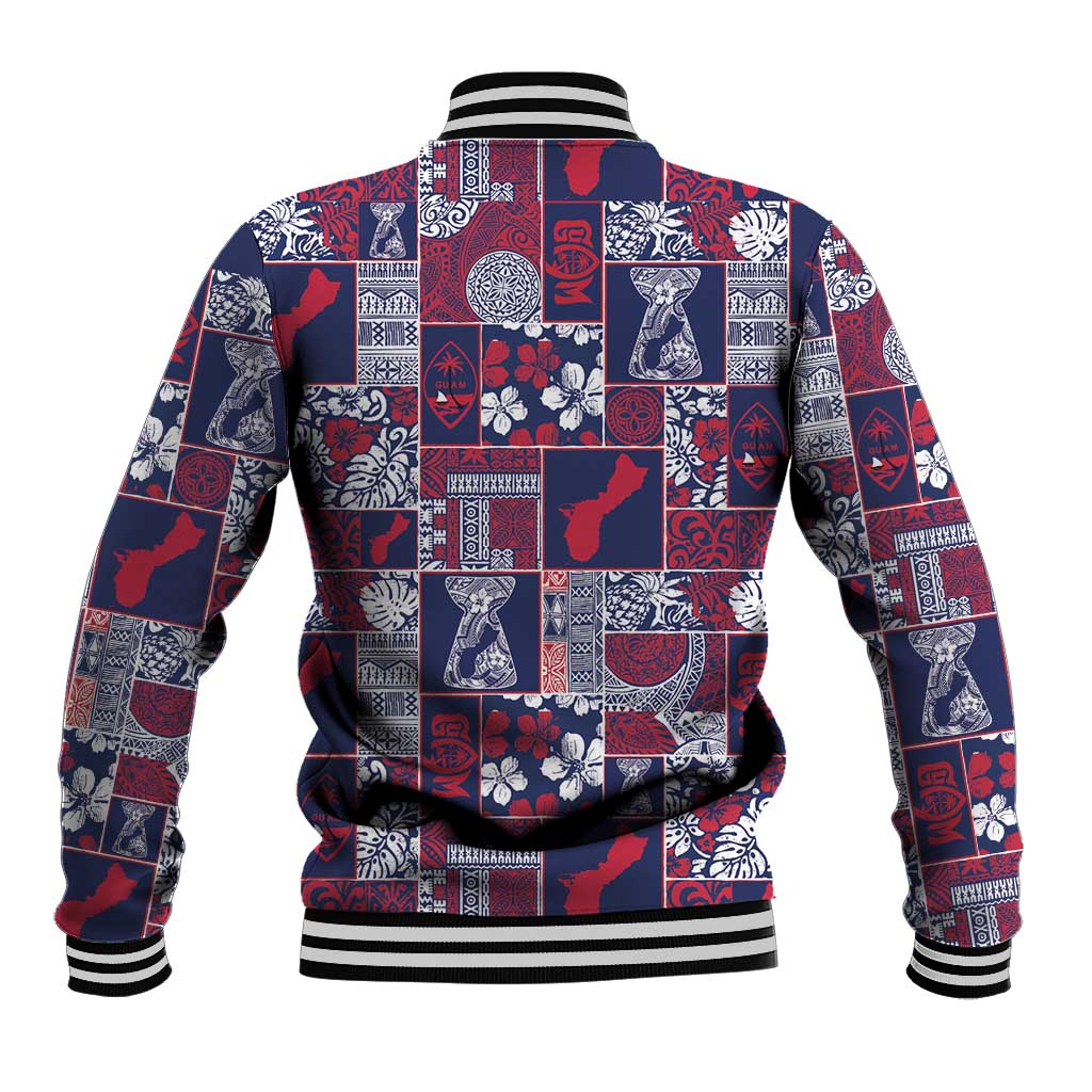 Guam Felis Pasgua Baseball Jacket Pacific Patchwork Xmas Vibes - Polynesian Pride
