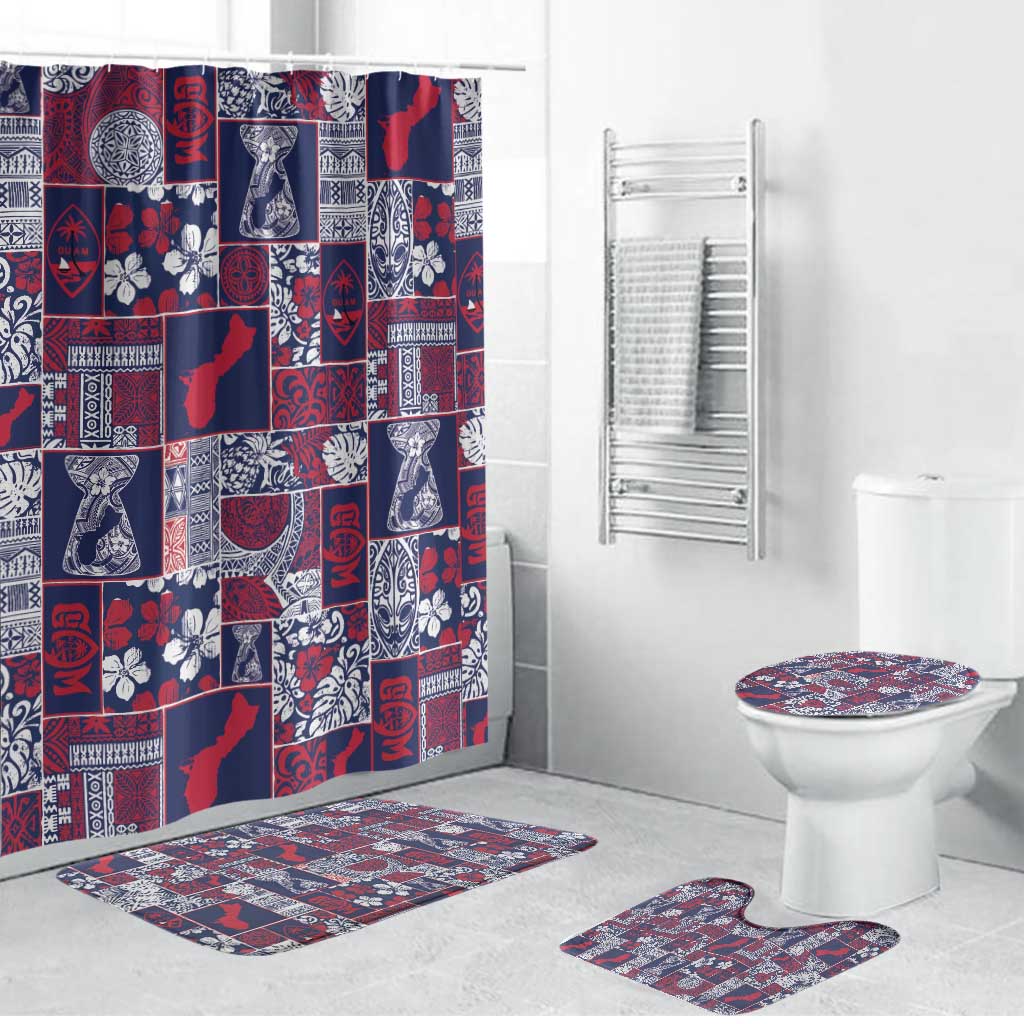 Guam Felis Pasgua Bathroom Set Pacific Patchwork Xmas Vibes - Polynesian Pride