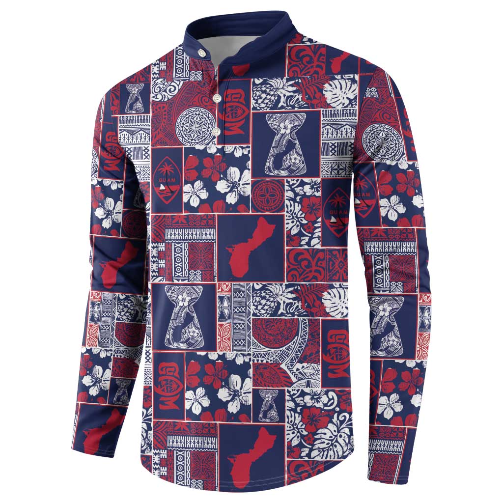 Guam Felis Pasgua Button Sweatshirt Pacific Patchwork Xmas Vibes - Polynesian Pride