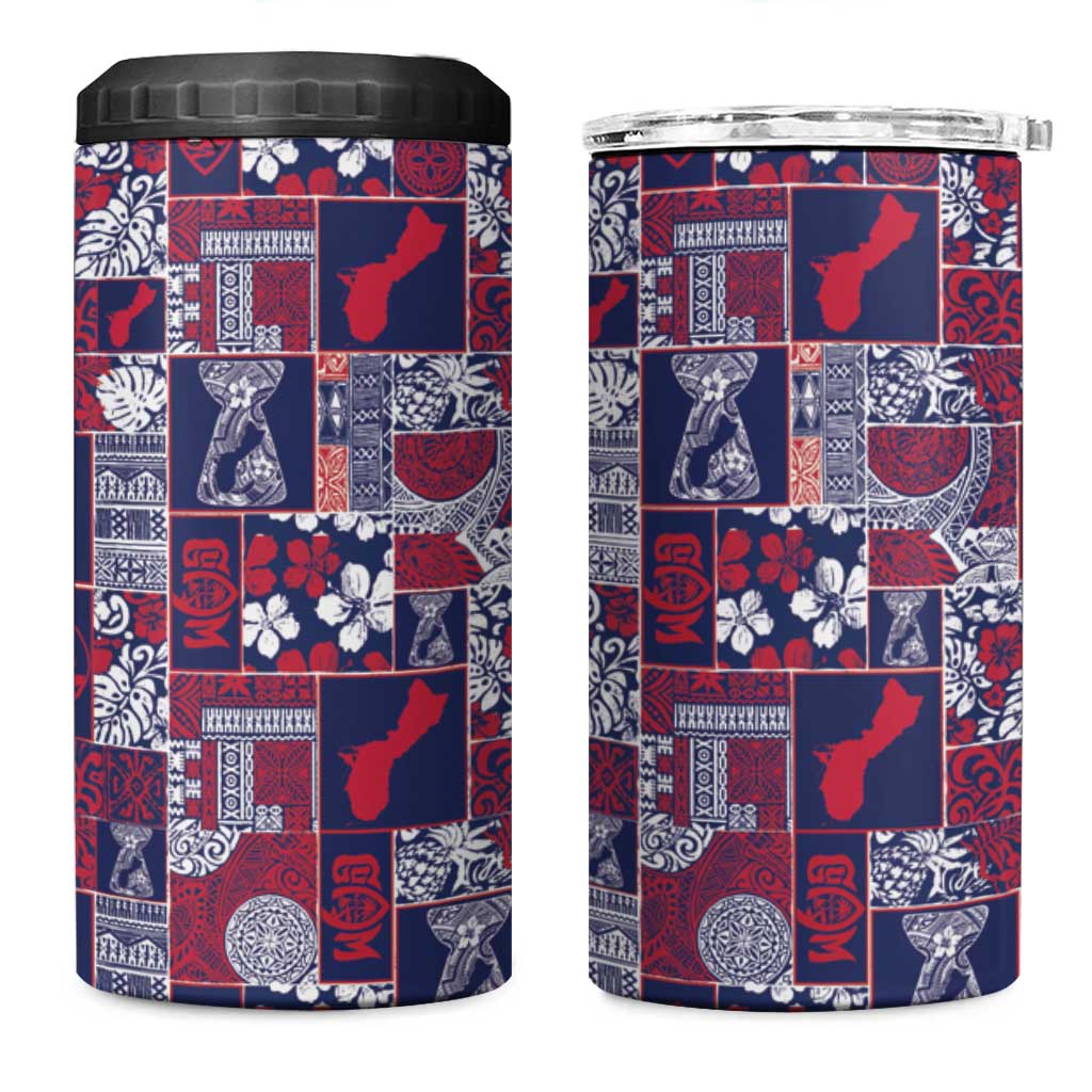 Guam Felis Pasgua 4 in 1 Can Cooler Tumbler Pacific Patchwork Xmas Vibes - Polynesian Pride