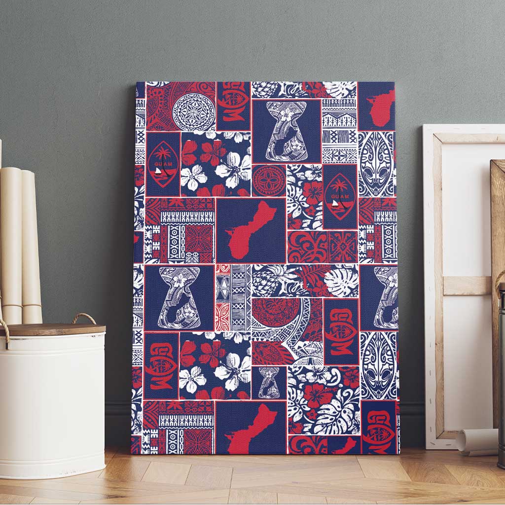 Guam Felis Pasgua Canvas Wall Art Pacific Patchwork Xmas Vibes - Polynesian Pride