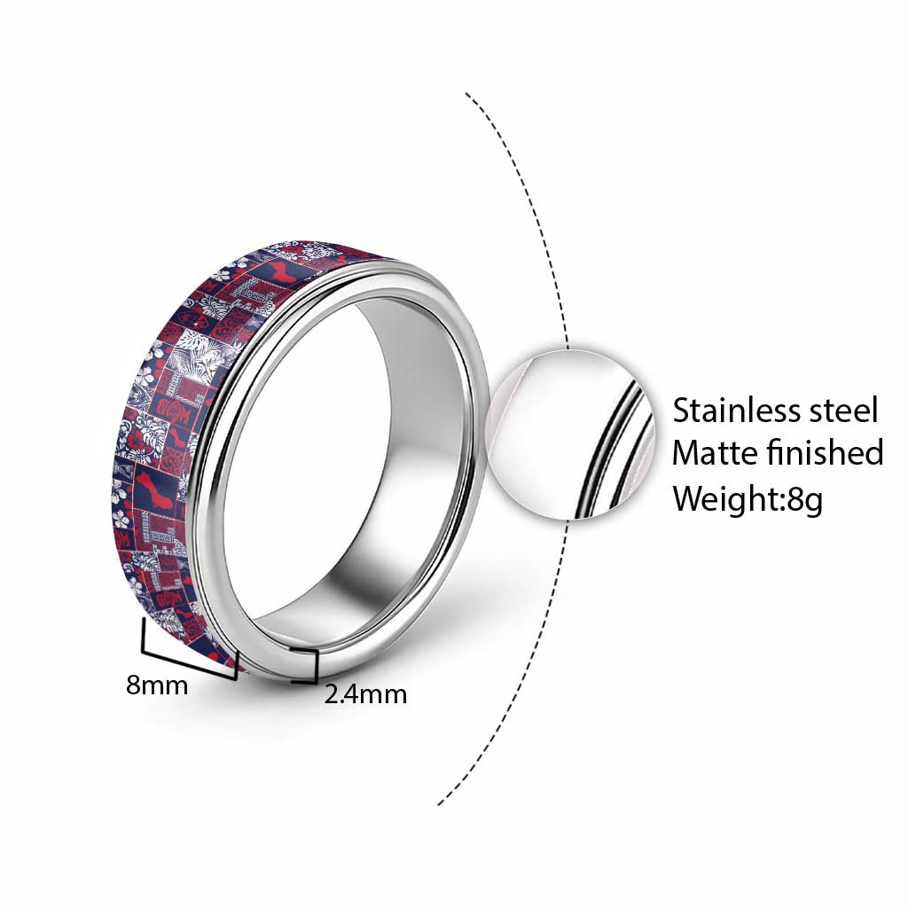 Guam Felis Pasgua Classic Ring Pacific Patchwork Xmas Vibes - Polynesian Pride