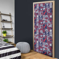 Guam Felis Pasgua Door Cover Pacific Patchwork Xmas Vibes - Polynesian Pride