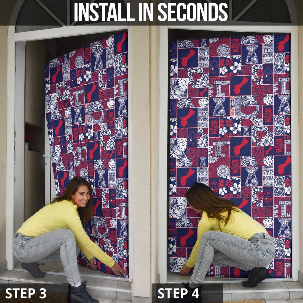 Guam Felis Pasgua Door Cover Pacific Patchwork Xmas Vibes - Polynesian Pride