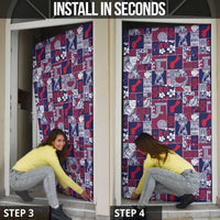 Guam Felis Pasgua Door Cover Pacific Patchwork Xmas Vibes - Polynesian Pride