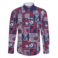 Guam Felis Pasgua Family Matching Long Sleeve Bodycon Dress and Hawaiian Shirt Pacific Patchwork Xmas Vibes - Polynesian Pride