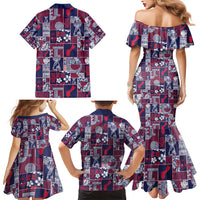 Guam Felis Pasgua Family Matching Mermaid Dress and Hawaiian Shirt Pacific Patchwork Xmas Vibes - Polynesian Pride