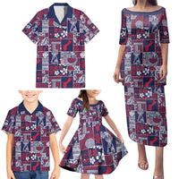 Guam Felis Pasgua Family Matching Puletasi and Hawaiian Shirt Pacific Patchwork Xmas Vibes - Polynesian Pride