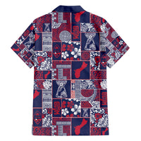 Guam Felis Pasgua Family Matching Short Sleeve Bodycon Dress and Hawaiian Shirt Pacific Patchwork Xmas Vibes - Polynesian Pride