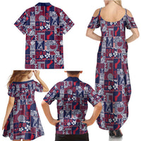 Guam Felis Pasgua Family Matching Summer Maxi Dress and Hawaiian Shirt Pacific Patchwork Xmas Vibes - Polynesian Pride