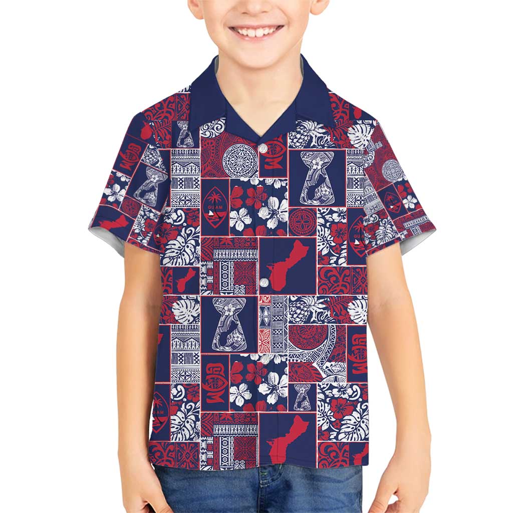 Guam Felis Pasgua Family Matching Tank Maxi Dress and Hawaiian Shirt Pacific Patchwork Xmas Vibes - Polynesian Pride