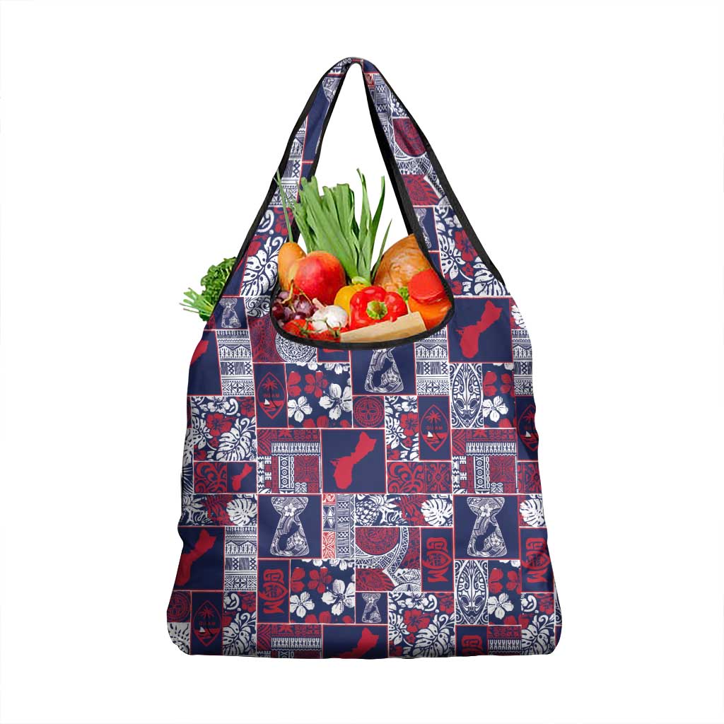 Guam Felis Pasgua Grocery Bag Pacific Patchwork Xmas Vibes - Polynesian Pride