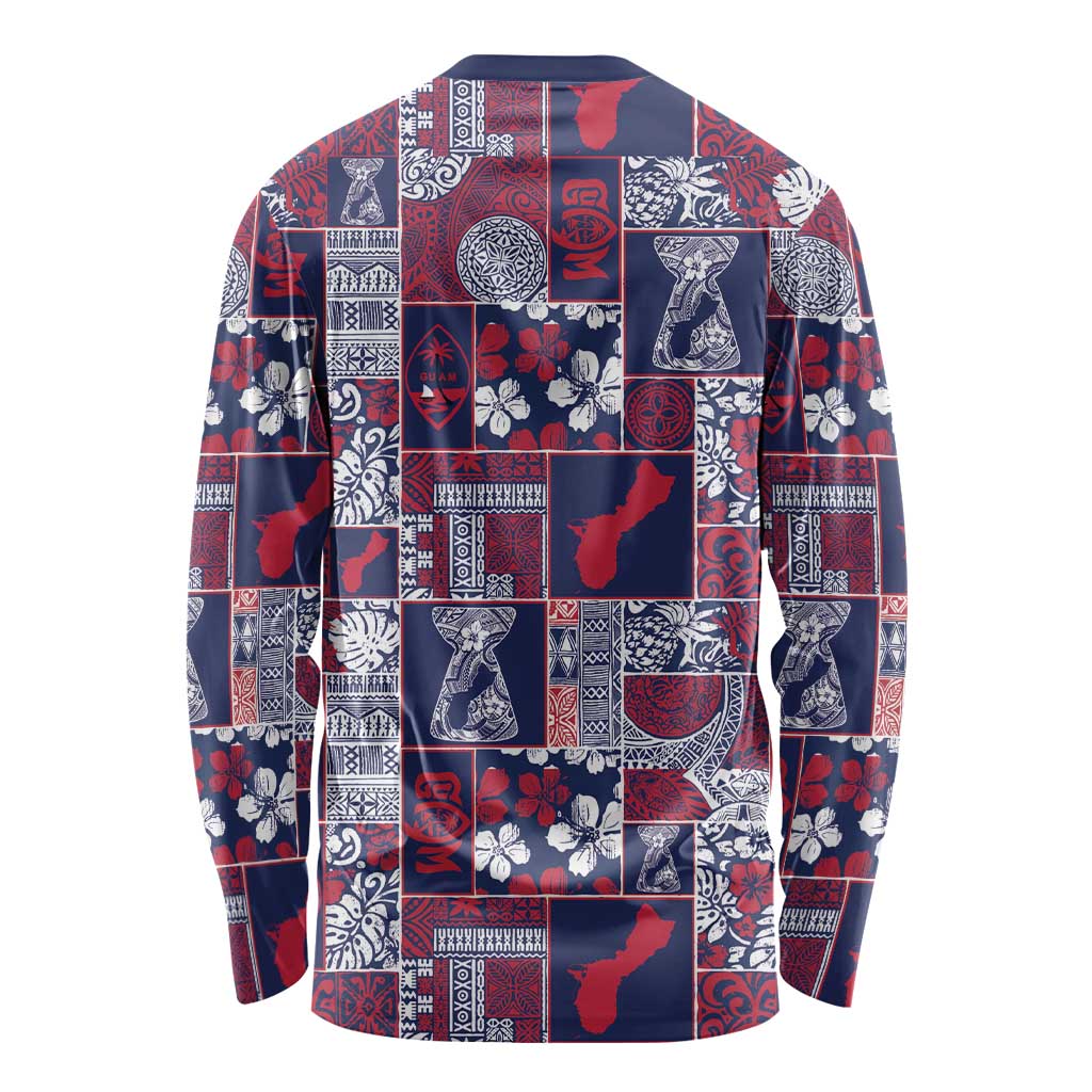 Guam Felis Pasgua Long Sleeve Shirt Pacific Patchwork Xmas Vibes - Polynesian Pride