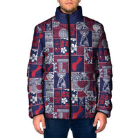 Guam Felis Pasgua Padded Jacket Pacific Patchwork Xmas Vibes - Polynesian Pride