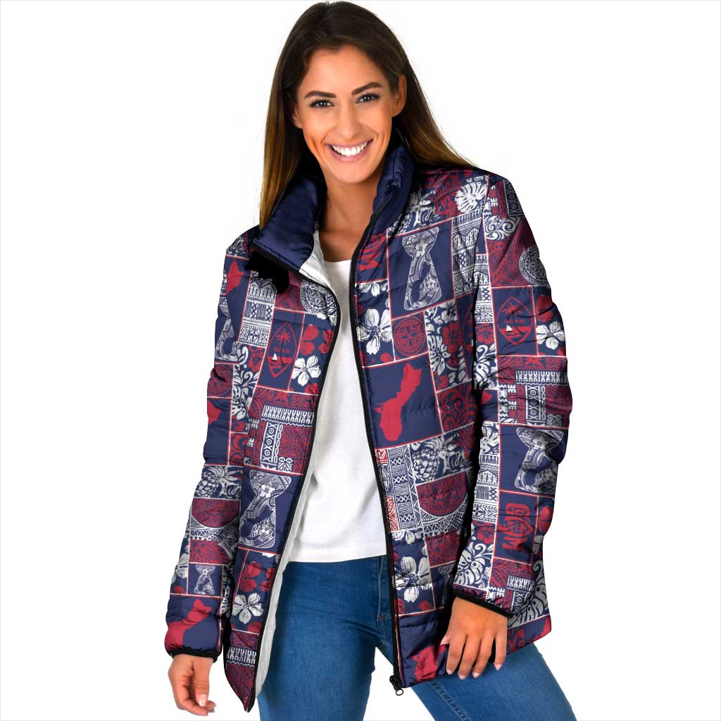 Guam Felis Pasgua Padded Jacket Pacific Patchwork Xmas Vibes - Polynesian Pride