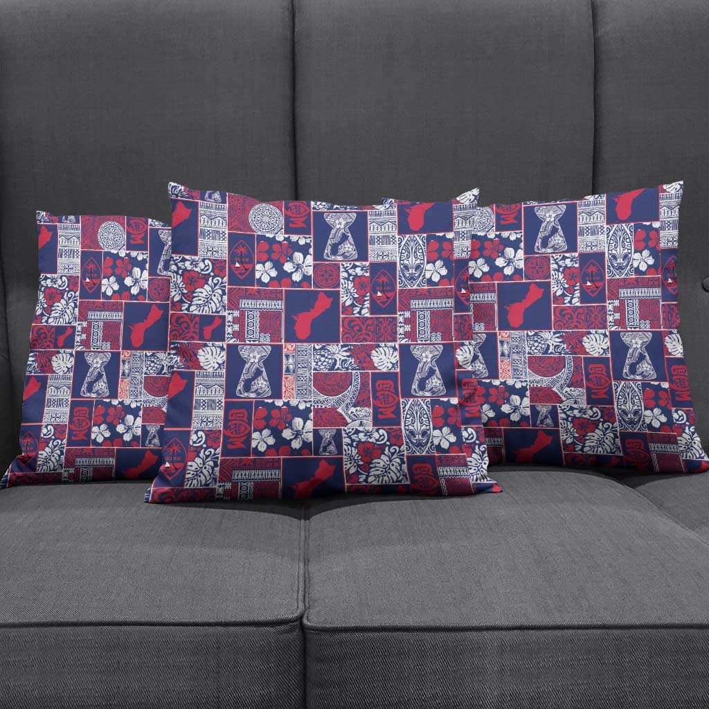 Guam Felis Pasgua Pillow Cover Pacific Patchwork Xmas Vibes - Polynesian Pride