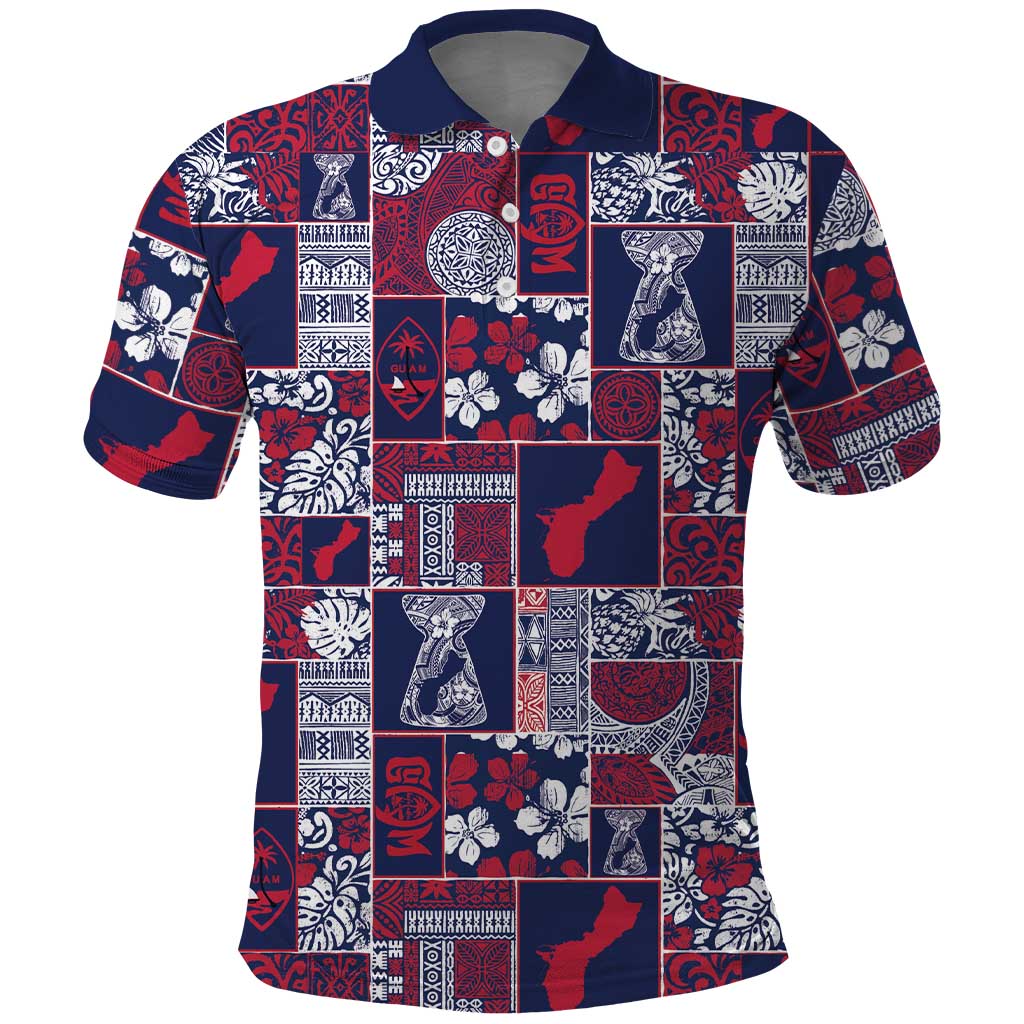 Guam Felis Pasgua Polo Shirt Pacific Patchwork Xmas Vibes - Polynesian Pride