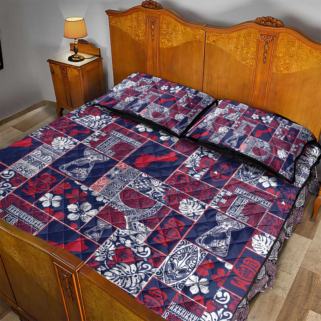Guam Felis Pasgua Quilt Bed Set Pacific Patchwork Xmas Vibes - Polynesian Pride