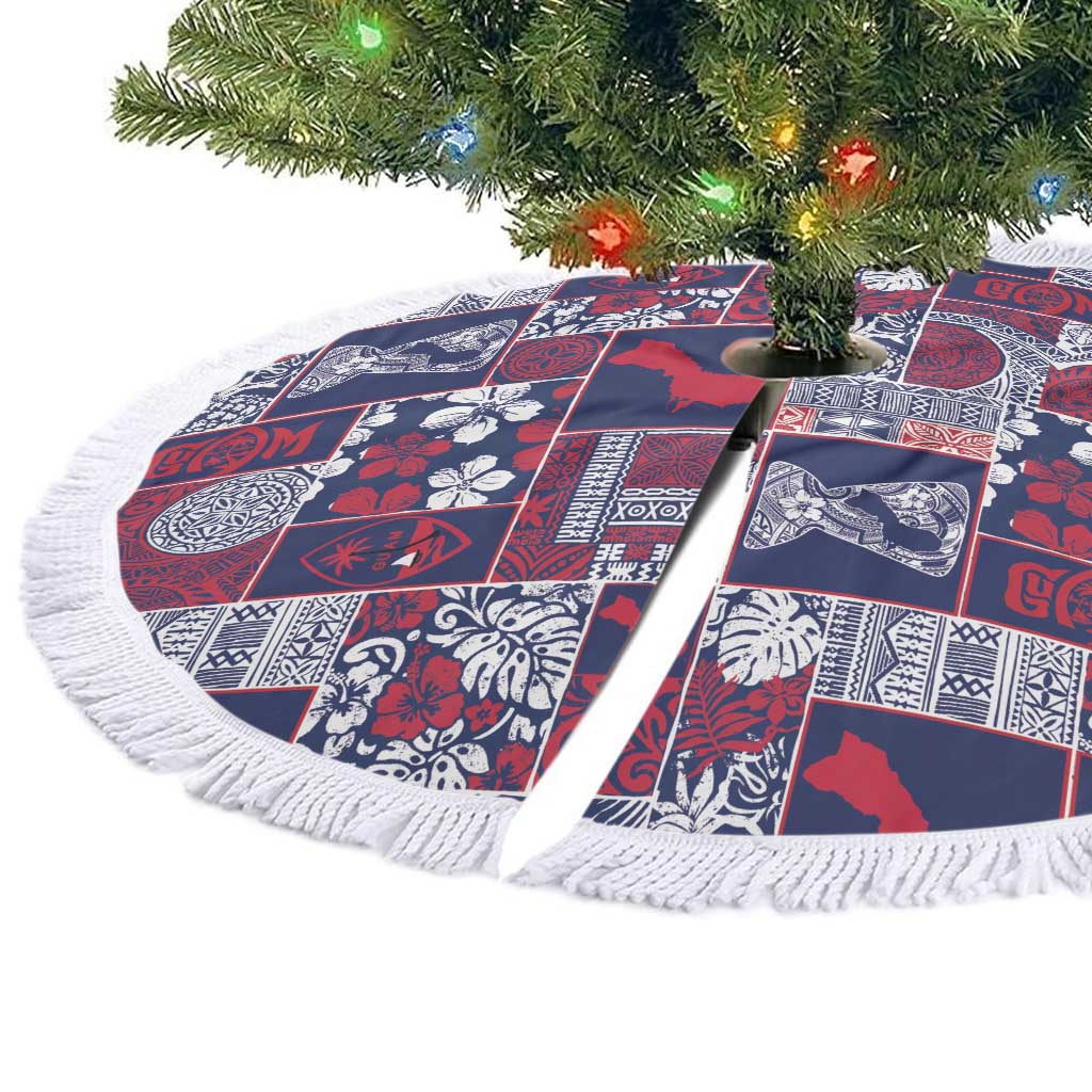 Guam Felis Pasgua Tree Skirt Pacific Patchwork Xmas Vibes - Polynesian Pride